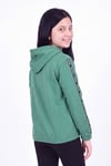 Kız Çocuk Kapüşonlu Kanguru Cepli Şerit Detaylı Sweatshirt