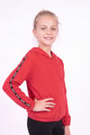 Kız Çocuk Kapüşonlu Kanguru Cepli Şerit Detaylı Sweatshirt