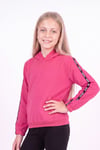 Kız Çocuk Kapüşonlu Kanguru Cepli Şerit Detaylı Sweatshirt