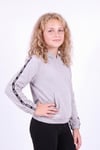 Kız Çocuk Kapüşonlu Kanguru Cepli Şerit Detaylı Sweatshirt