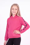 Kız Çocuk Kapüşonlu Kanguru Cepli Şerit Detaylı Sweatshirt