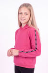 Kız Çocuk Kapüşonlu Kanguru Cepli Şerit Detaylı Sweatshirt