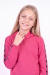 Kız Çocuk Kapüşonlu Kanguru Cepli Şerit Detaylı Sweatshirt