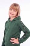 Kız Çocuk Kapüşonlu Kanguru Cepli Şerit Detaylı Sweatshirt