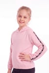 Kız Çocuk Kapüşonlu Kanguru Cepli Şerit Detaylı Sweatshirt