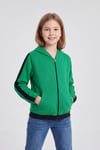 Kız Çocuk Şerit Detaylı Fermuarlı Kapüşonlu Sweatshirt