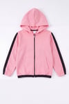 Kız Çocuk Şerit Detaylı Fermuarlı Kapüşonlu Sweatshirt