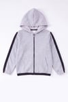 Kız Çocuk Şerit Detaylı Fermuarlı Kapüşonlu Sweatshirt