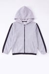 Kız Çocuk Şerit Detaylı Fermuarlı Kapüşonlu Sweatshirt
