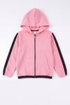 Kız Çocuk Şerit Detaylı Fermuarlı Kapüşonlu Sweatshirt