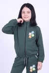 Kız Çocuk Sweet Heart Baskılı Dik Yaka Çift Cepli Fermuarlı Eşofman Takımı