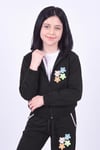 Kız Çocuk Sweet Heart Baskılı Dik Yaka Çift Cepli Fermuarlı Eşofman Takımı