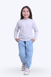 Kız Çocuk Yuvarlak Yaka Düz Baskısız Alt-üst Pijama Takimi