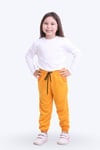 Kız Çocuk Yuvarlak Yaka Düz Baskısız Alt-üst Pijama Takimi