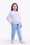 Kız Çocuk Yuvarlak Yaka Düz Baskısız Alt-üst Pijama Takimi