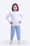 Kız Çocuk Yuvarlak Yaka Düz Baskısız Alt-üst Pijama Takimi