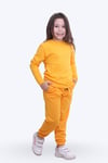 Kız Çocuk Yuvarlak Yaka Düz Baskısız Alt-üst Pijama Takimi