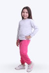 Kız Çocuk Yuvarlak Yaka Düz Baskısız Alt-üst Pijama Takimi