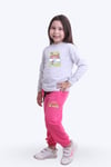 Kız Çocuk Yuvarlak Yaka Kind Is Cool Baski Detayli Alt-üst Pijama Takimi