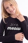 Kız Çocuk Yuvarlak Yakalı Baskı Detaylı Sweatshirt