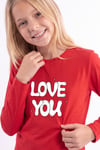 Kız Çocuk Yuvarlak Yakalı Baskı Detaylı Sweatshirt