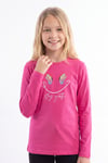 Kız Çocuk Yuvarlak Yakalı Baskı Detaylı Sweatshirt