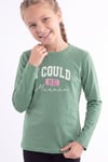 Kız Çocuk Yuvarlak Yakalı Baskı Detaylı Sweatshirt
