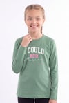 Kız Çocuk Yuvarlak Yakalı Baskı Detaylı Sweatshirt