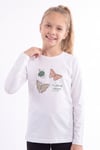 Kız Çocuk Yuvarlak Yakalı Baskı Detaylı Sweatshirt
