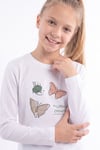 Kız Çocuk Yuvarlak Yakalı Baskı Detaylı Sweatshirt