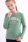 Kız Çocuk Yuvarlak Yakalı Baskı Detaylı Sweatshirt