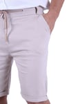 PİKE KUMAŞ LASTİKLİ BEL DETAYLI PANTALON GÖRÜNÜMLÜ ERKEK ŞORT-BERMUDA