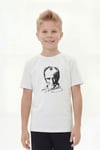 Tekli Atatürk, İmza ve Bayrak Baskı Temalı Kısa Kollu Unisex Çocuk Tişört