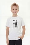 Tekli Atatürk, İmza ve Bayrak Baskı Temalı Kısa Kollu Unisex Çocuk Tişört