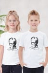 Tekli Atatürk, İmza ve Bayrak Baskı Temalı Kısa Kollu Unisex Çocuk Tişört