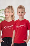 Tekli Atatürk, İmza ve Bayrak Baskı Temalı Kısa Kollu Unisex Çocuk Tişört