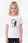 Tekli Atatürk, İmza ve Bayrak Baskı Temalı Kısa Kollu Unisex Çocuk Tişört