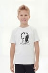 Tekli Atatürk, İmza ve Bayrak Baskı Temalı Kısa Kollu Unisex Çocuk Tişört