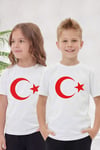 Tekli Atatürk, Kocatepe ve Bayrak Baskı Temalı Kısa Kollu Unisex Çocuk Tişört
