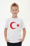 Tekli Atatürk, Kocatepe ve Bayrak Baskı Temalı Kısa Kollu Unisex Çocuk Tişört