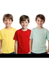 Unisex 3 lü Çocuk Düz Basic Kısa Kollu T-Shirt
