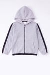 Unisex Çocuk 3'lü Şerit Detaylı Kapüşonlu Fermuarlı Sweatshirt Seti