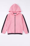 Unisex Çocuk 3'lü Şerit Detaylı Kapüşonlu Fermuarlı Sweatshirt Seti