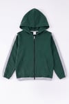Unisex Çocuk 3'lü Şerit Detaylı Kapüşonlu Fermuarlı Sweatshirt Seti
