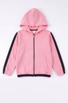Unisex Çocuk 3'lü Şerit Detaylı Kapüşonlu Fermuarlı Sweatshirt Seti