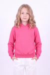 Unisex Çocuk 4'lü Basic Düz Kanguru Cepli Kapüşonlu Sweatshirt
