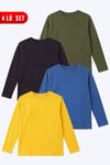 Unisex Çocuk 4'lü Basic Düz Renk Uzun Kollu Sweatshirt