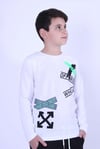 Uzun Kollu Off White X Yazı Baskılı 2 Iplik Erkek Çocuk Sweatshirt