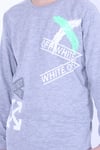 Uzun Kollu Off White X Yazı Baskılı 2 Iplik Erkek Çocuk Sweatshirt