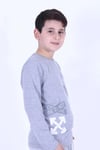 Uzun Kollu Off White X Yazı Baskılı 2 Iplik Erkek Çocuk Sweatshirt